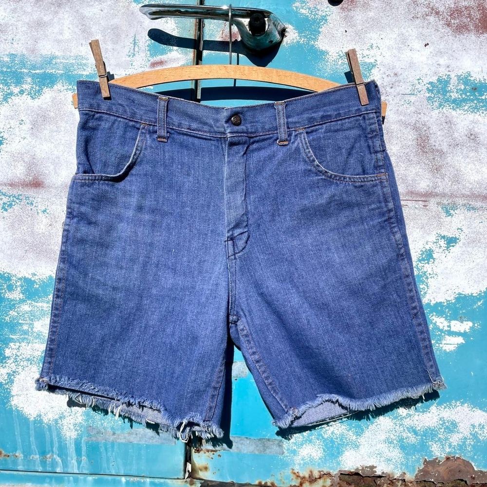 70s cut-off 100% cotton denim shorts